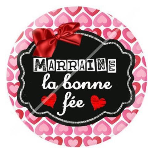Cabochon résine a coller 25 mm pour marraine 9 