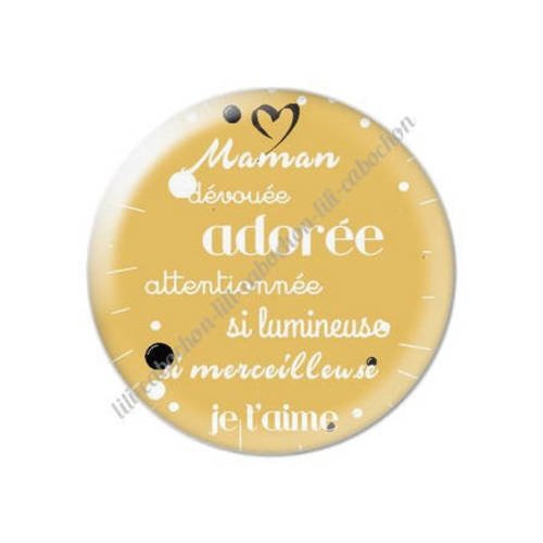 Cabochon résine a coller 25 mm maman v69 