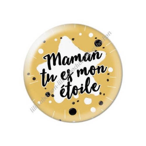 Cabochon résine a coller 25 mm maman v72 