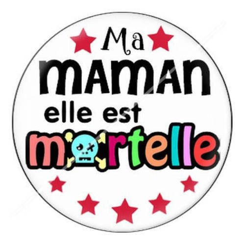 Cabochon résine a coller 25 mm pour maman c15 