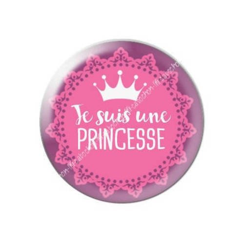 Cabochon résine a coller 25 mm je suis une princesse 4 