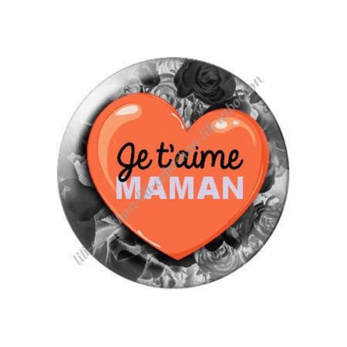 Cabochon résine a coller 25 mm ma petite maman d'amour l22 