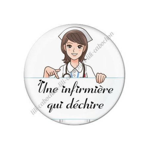Cabochon résine a coller 25 mm infirmière k2 