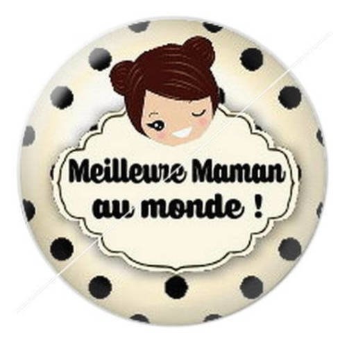 Cabochon résine a coller 25 mm maman 9 