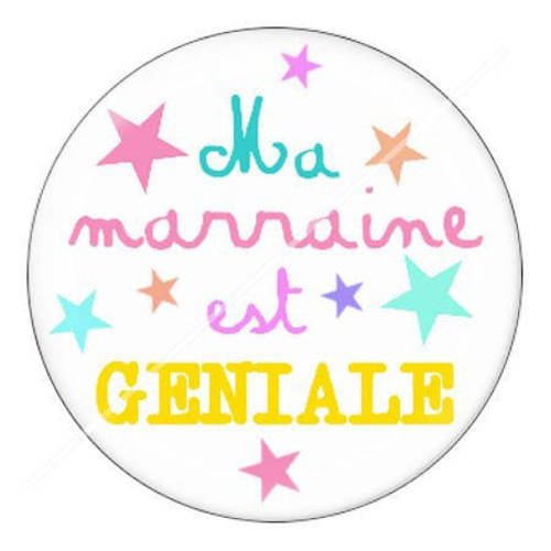 Cabochon résine a coller 25 mm pour marraine c15 