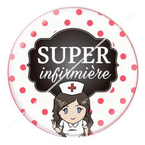 Cabochon résine a coller 25 mm pour infirmière b4 