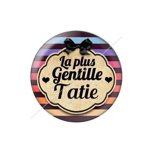 Cabochon résine a coller 25 mm tatie tata j16 