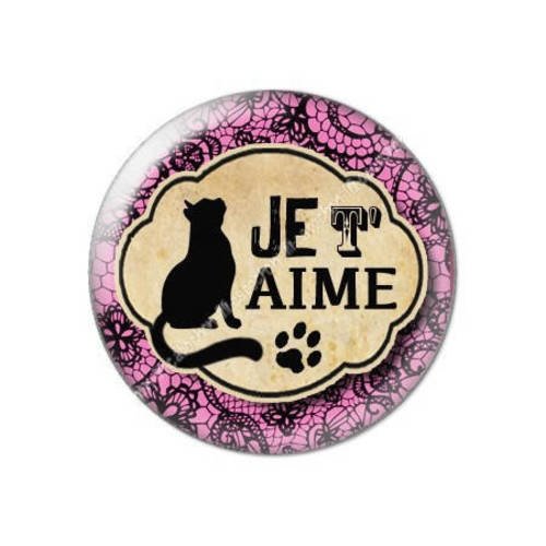 Cabochon résine a coller 25 mm saint valentin je t'aime 23 