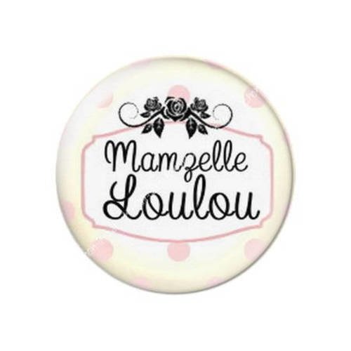 Cabochon résine a coller 25 mm mamzelle loulou 3 