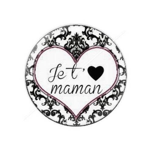 Cabochon résine a coller 25 mm pour maman b11 
