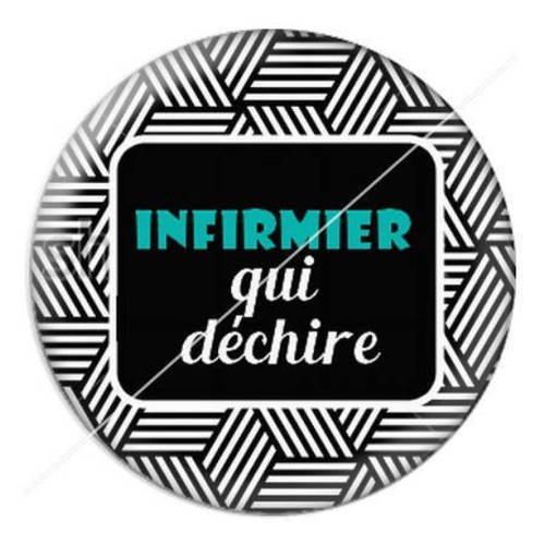 Cabochon résine a coller 25 mm pour infirmier qui déchire 3 