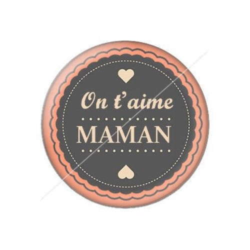 Cabochon résine a coller 25 mm maman j9 