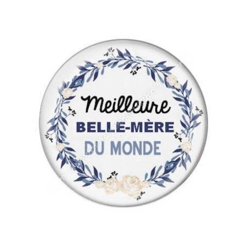 Cabochon résine a coller 25 mm belle-mère b10 