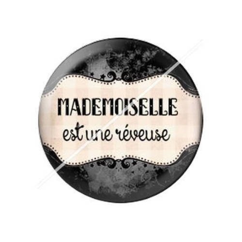 Cabochon résine a coller 25 mm mademoiselle a9 