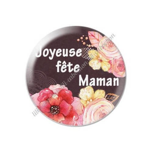 Cabochon résine a coller 25 mm maman m8 