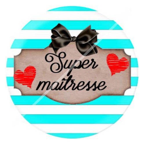 Cabochon résine a coller 25 mm pour super maîtresse 14 