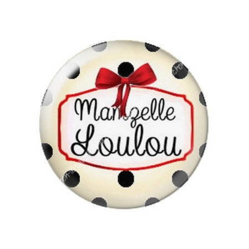 Cabochon résine a coller 25 mm mamzelle loulou 5 