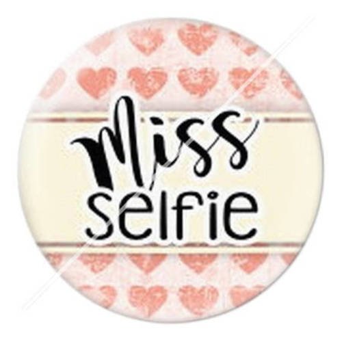 Cabochon résine a coller 25 mm miss mademoiselle selfie coeur 6 
