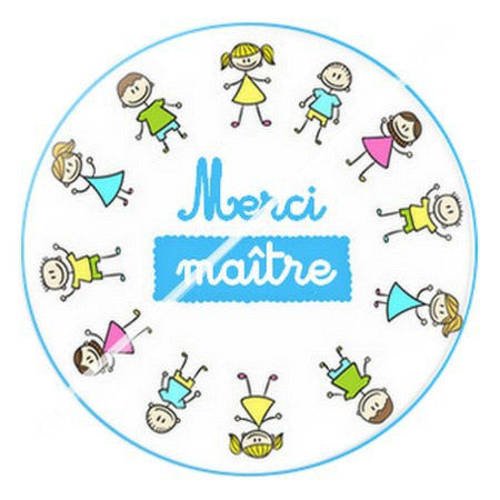 Cabochon résine a coller 25 mm merci maître 8 