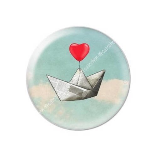 Cabochon résine a coller 25 mm coeur amour valentin love bateau origami c10 