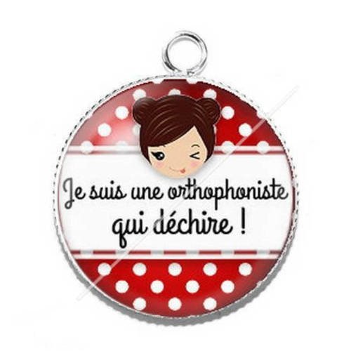 Cabochon résine a coller 25 mm pour orthophoniste 