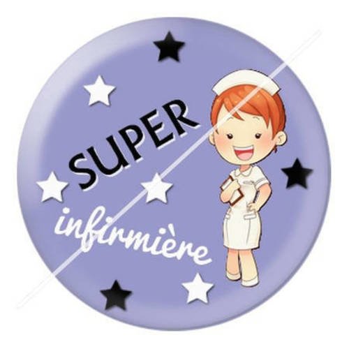 Cabochon résine a coller 25 mm pour infirmière b14 