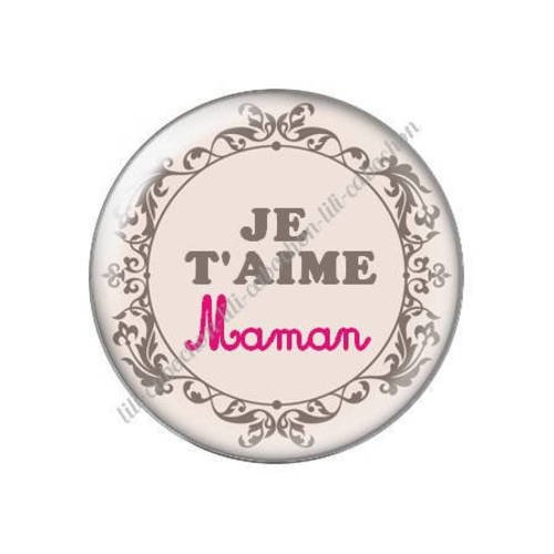 Cabochon résine a coller 25 mm maman m19 