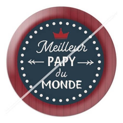 Cabochon résine a coller 25 mm papy 18 