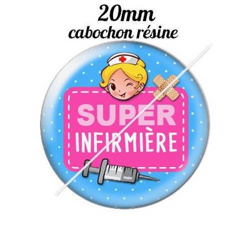 Cabochon résine a coller 20 mm super infirmière 4 