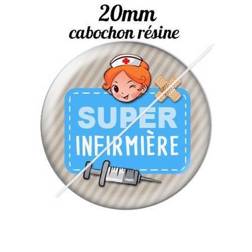 Cabochon résine a coller 20 mm super infirmière 1 