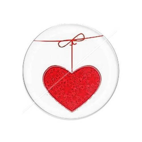 Cabochon résine a coller 25 mm  coeur amour valentin 1 