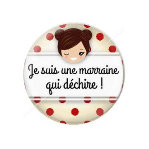 Cabochon résine a coller 25 mm pour marraine 