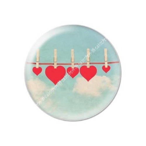 Cabochon résine a coller 25 mm coeur amour valentin love c13 