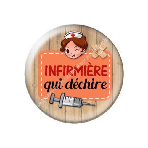 Cabochon résine a coller 25 mm infirmière j5 
