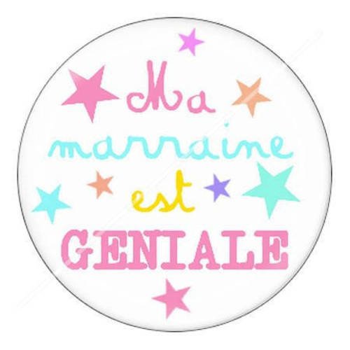 Cabochon résine a coller 25 mm pour marraine c2 