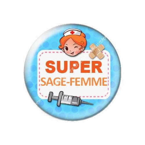 Cabochon résine a coller 25 mm sage-femme j15 
