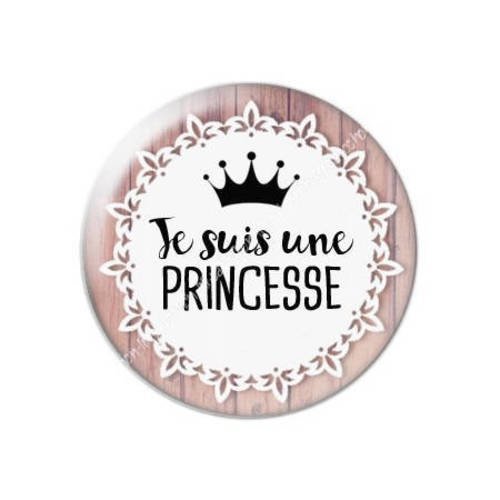 Cabochon résine a coller 25 mm je suis une princesse 10 