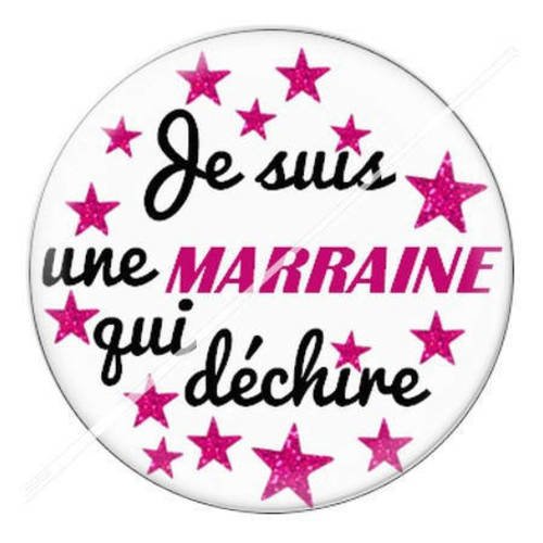 Cabochon résine a coller 25 mm marraine qui déchire 1 