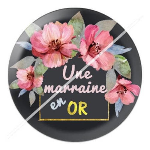 Cabochon résine a coller 25 mm marraine 3 