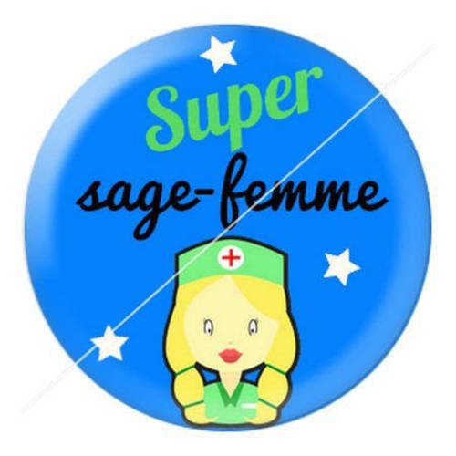Cabochon résine a coller 25 mm sage-femme f1 