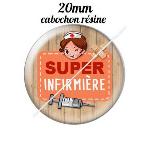 Cabochon résine a coller 20 mm super infirmière 5 