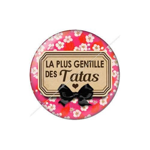 Cabochon résine a coller 25 mm tatie tata j33 