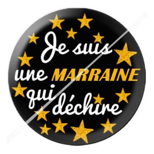 Cabochon résine a coller 25 mm marraine qui déchire 6 