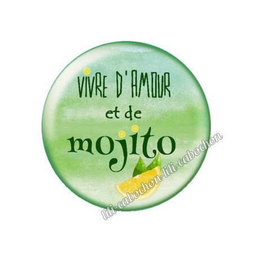 Cabochon résine a coller 25 mm mojito 42 