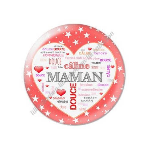 Cabochon résine a coller 25 mm maman m50 