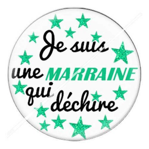 Cabochon résine a coller 25 mm marraine qui déchire 7 