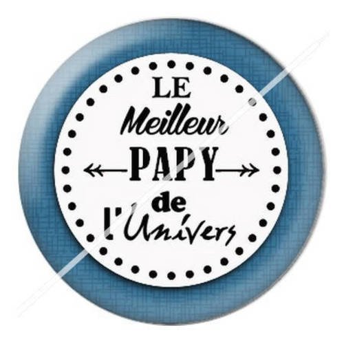 Cabochon résine a coller 25 mm pour fête papy papi 21 