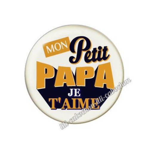 Cabochon résine a coller 25 mm papa p35 
