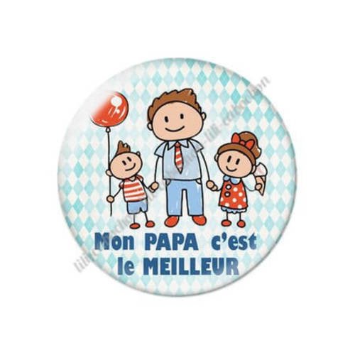 Cabochon résine a coller 25 mm papa 77 