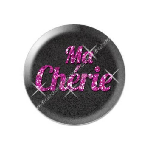 Cabochon résine a coller 25 mm saint valentin ma chérie 